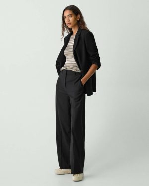 Pants Black Straight Pant In Good Wool Women Theory - 1