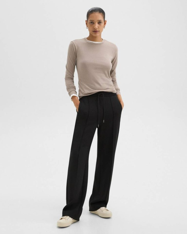 Pants Black Track Pant In Double-Knit Jersey Theory Women - 2