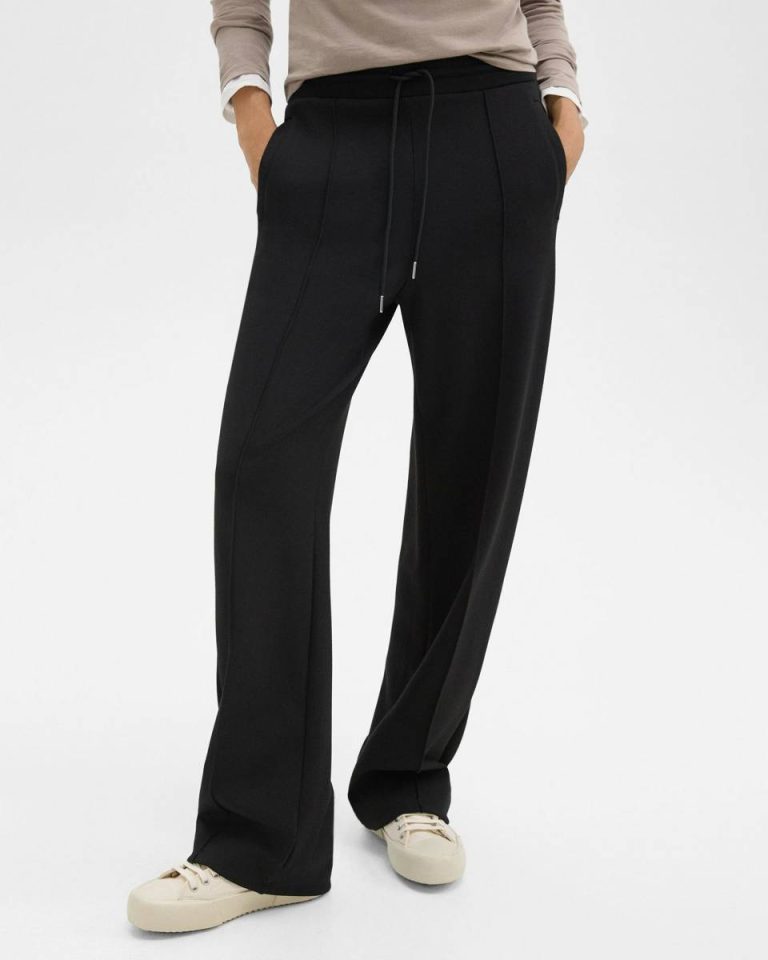 Pants Black Track Pant In Double-Knit Jersey Theory Women - 4