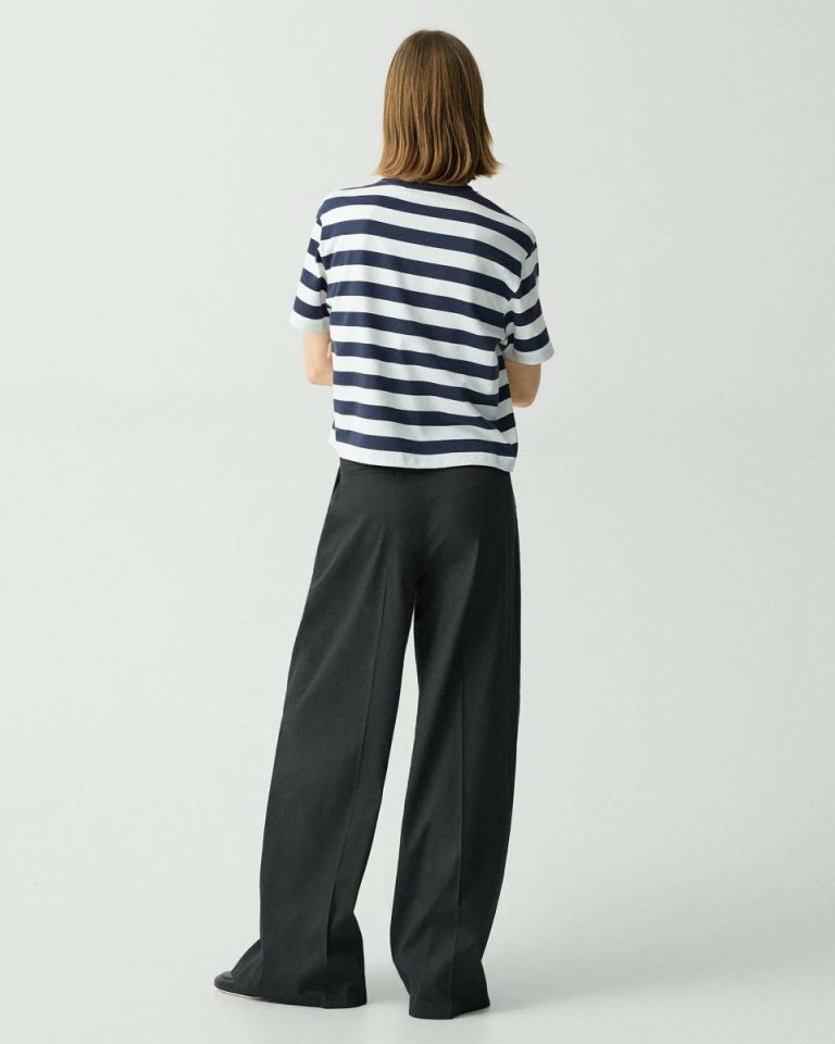 Pants Black Women Theory High-Waist Wide-Leg Pant In Good Linen - 3