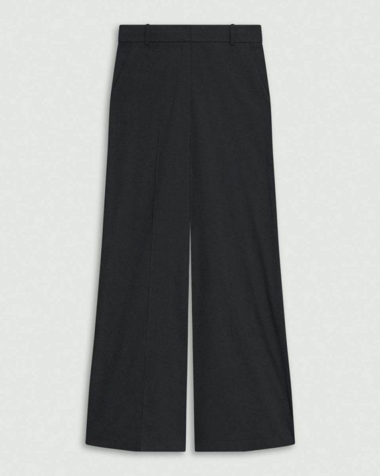 Pants Black Women Theory High-Waist Wide-Leg Pant In Good Linen - 5