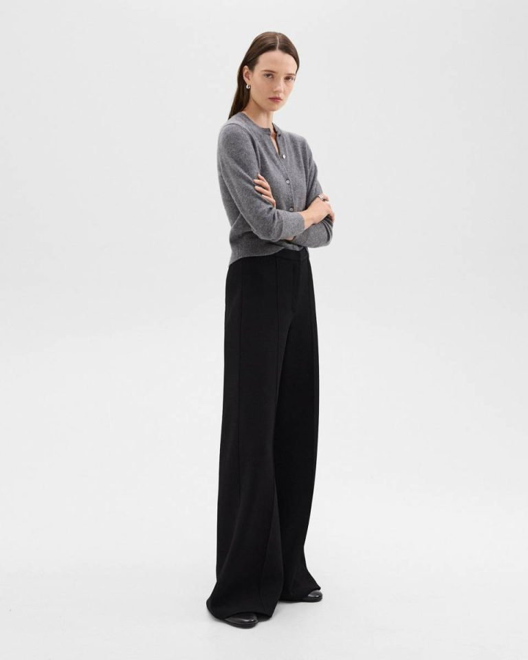Pants High-Waist Wide-Leg Pant In Crepe Knit Black Theory Women - 2