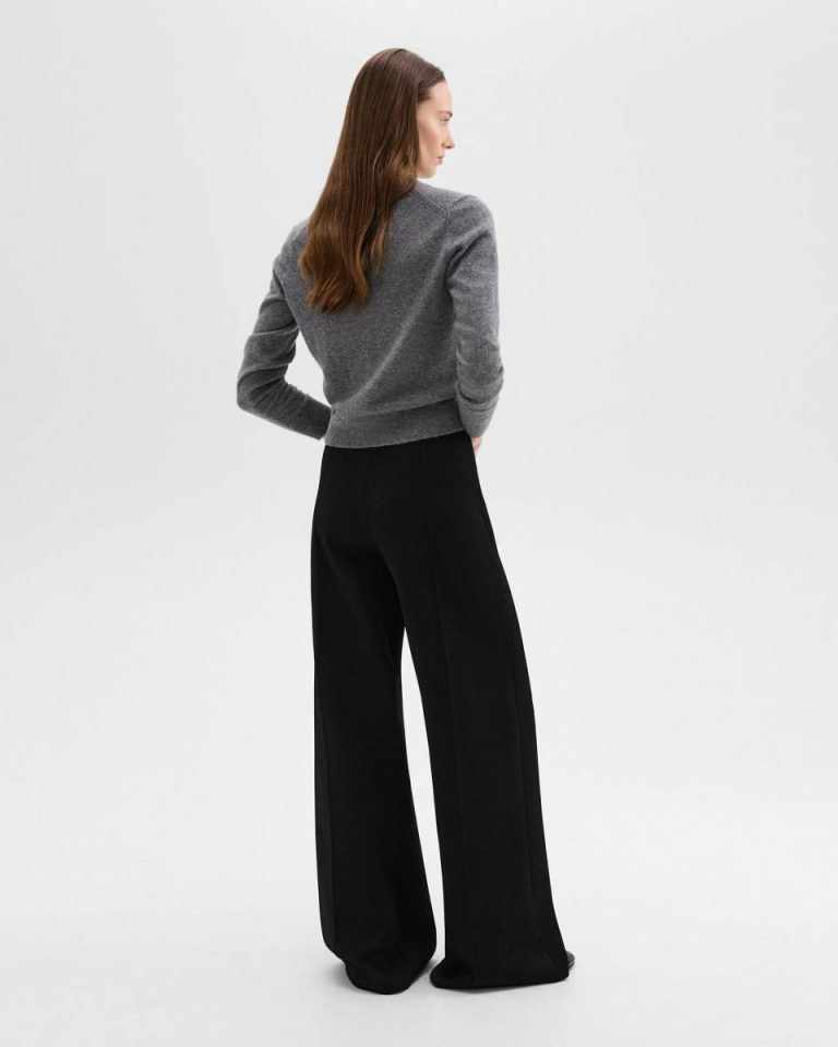 Pants High-Waist Wide-Leg Pant In Crepe Knit Black Theory Women - 3