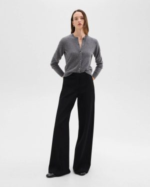 Pants High-Waist Wide-Leg Pant In Crepe Knit Black Theory Women - 1