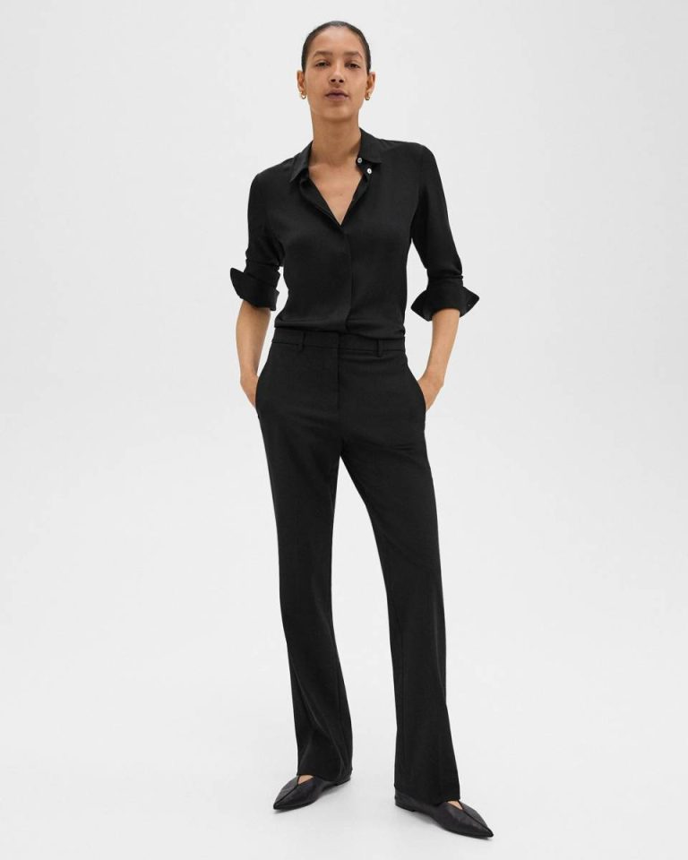 Pants Theory Women Flared Pant In Good Wool Black - 1