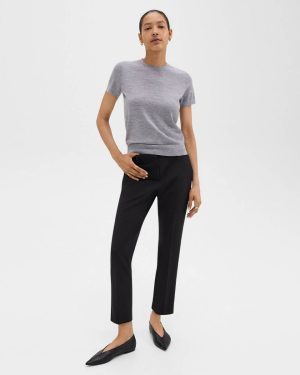 Pants Theory Women Treeca Pant In Good Wool Black - 1