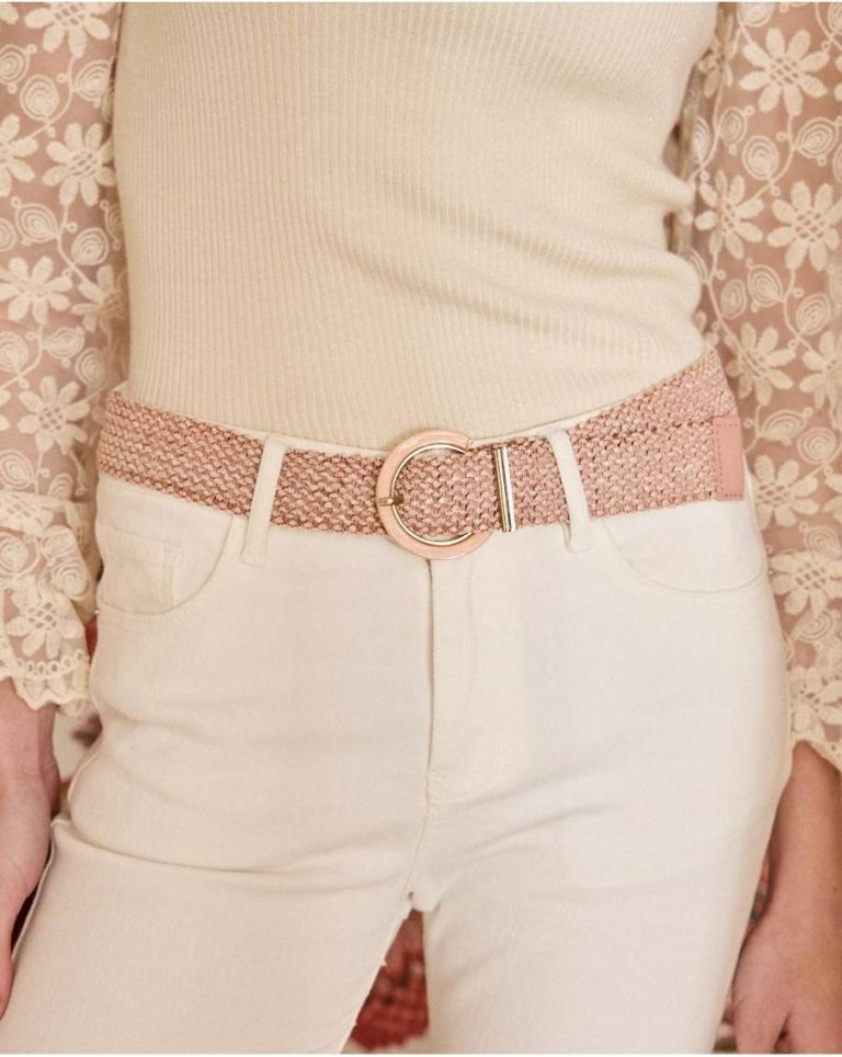 Pink Raffia Belt Polín Et Moi Women Rose Belts - 1