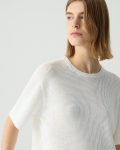 Pointelle Tee In Crepe Knit Women Theory Sweaters + Cardigans White - 4