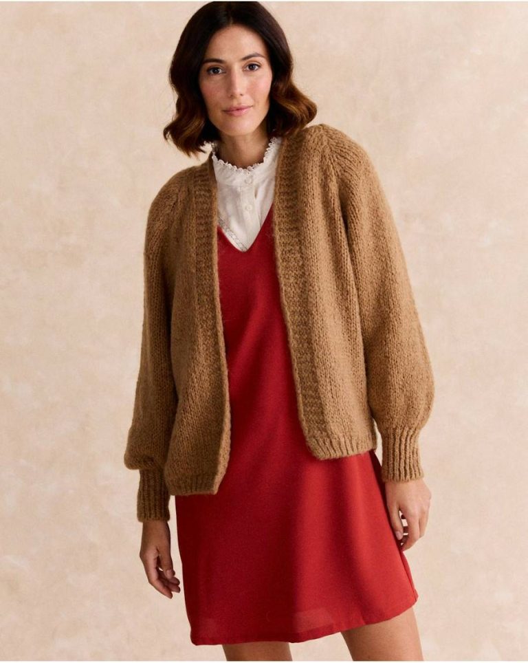 Polín Et Moi Camel Tops Knitted Mira Jacket Women - 3