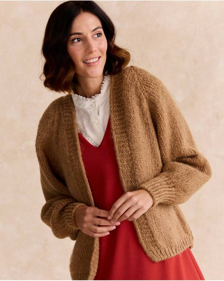 Polín Et Moi Camel Tops Knitted Mira Jacket Women - 4