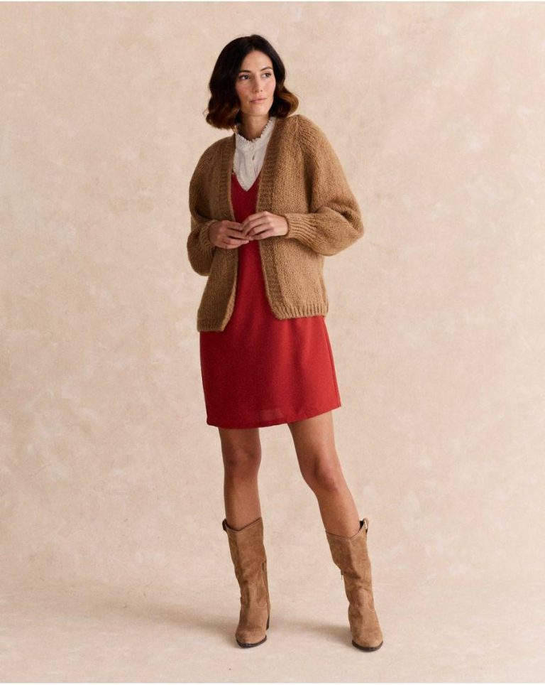 Polín Et Moi Camel Tops Knitted Mira Jacket Women - 5