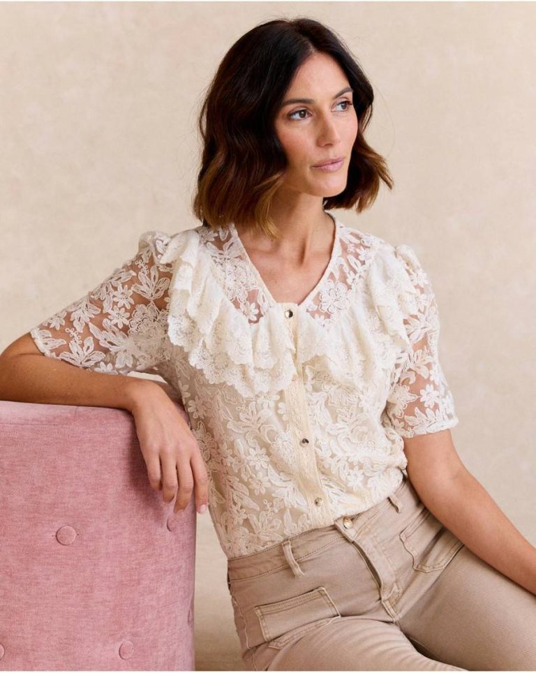 Polín Et Moi Griselda Embroidered Top Raw Women T-Shirts And Tops - 2