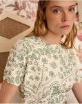 Polín Et Moi Kaki T-Shirts And Tops Women Top Knitted Print Idalia - 2