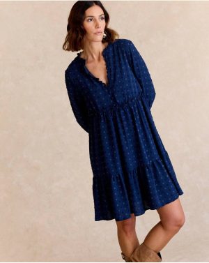 Polín Et Moi Luisa Plumeti Dress Dresses And Jumpsuits Women Marine - 1