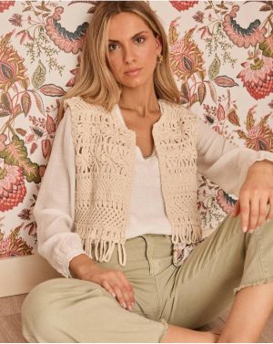Polín Et Moi Raw Blazer And Jackets Women Sabi Crochet Vest - 1