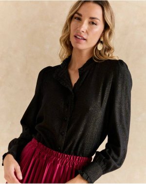 Polín Et Moi Tops Lurex Leonor Shirt Black Women - 1