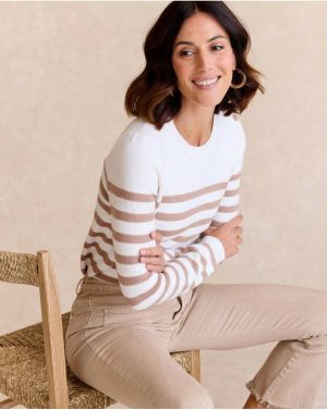 Polín Et Moi Women Eugenia Striped Sweater Raw Cardigans And Sweaters - 1