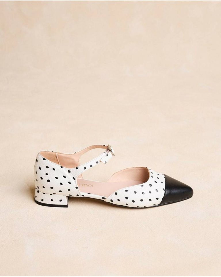 Polín Et Moi Women Mary Jane Dots Belanna Flats Black - 2