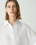 Polo Shirt In Relaxed Linen Theory Women Tops White - 4
