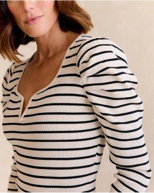 Raw Cardigans And Sweaters Polín Et Moi Sweater Lupita Stripes Women - 1