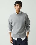 Relaxed Crewneck Sweatshirt In Light Bilen Melange Grey Men Theory Loungewear - 1