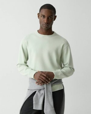 Relaxed Crewneck Sweatshirt In Light Bilen Theory Loungewear Light Greenstone Men - 1