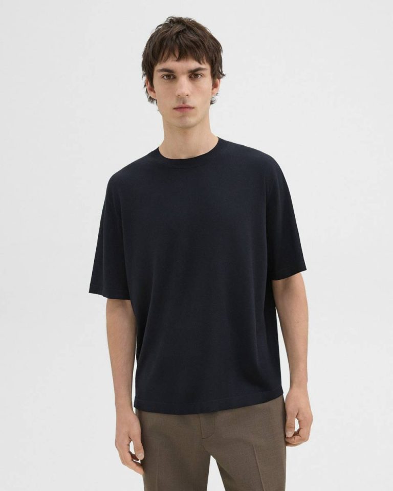 Relaxed Tee In Regal Wool Navy Theory Loungewear Men - 1