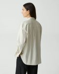 Sand Multi Theory Women Tops Boyfriend Shirt In Striped Cotton-Blend - 3