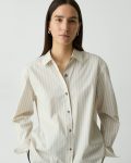 Sand Multi Theory Women Tops Boyfriend Shirt In Striped Cotton-Blend - 4
