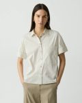 Sand Multi Women Theory Tops Cuffed Shirt In Striped Cotton-Blend - 1