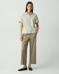 Sand Multi Women Theory Tops Cuffed Shirt In Striped Cotton-Blend - 5