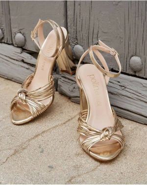 Sandals Gold Knotted Clotis Sandal Women Polín Et Moi - 1