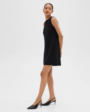 Shift Dress In Admiral Crepe Black Dresses Theory Women - 1
