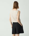 Sleeveless Boatneck Top In Good Linen Straw Theory Tops Women - 3