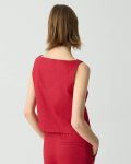 Sleeveless Boatneck Top In Good Linen Theory Women Tops Cherry - 3