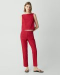 Sleeveless Boatneck Top In Good Linen Theory Women Tops Cherry - 5