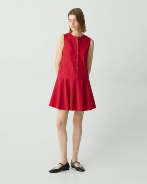 Sleeveless Mini Dress In Good Linen Theory Women Cherry Dresses - 1