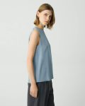 Stone Blue Women Tops Shell Top In Silk Georgette Theory - 2