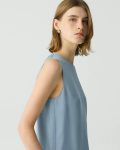 Stone Blue Women Tops Shell Top In Silk Georgette Theory - 4