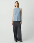 Stone Blue Women Tops Shell Top In Silk Georgette Theory - 5