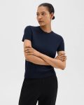 Sweater Tee In Regal Wool Sweaters + Cardigans Deep Navy Women Theory - 1