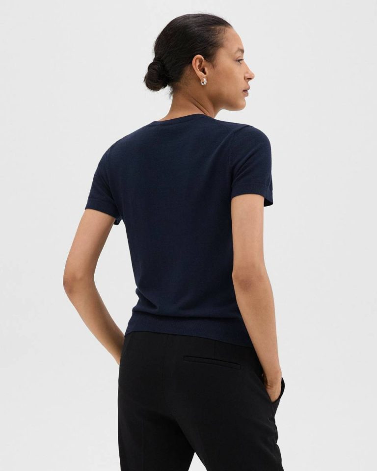 Sweater Tee In Regal Wool Sweaters + Cardigans Deep Navy Women Theory - 3