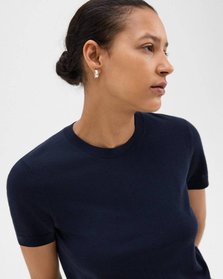 Sweater Tee In Regal Wool Sweaters + Cardigans Deep Navy Women Theory - 4