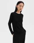 Sweaters + Cardigans Crewneck Sweater In Feather Cashmere Women Theory Black - 1