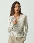 Sweaters + Cardigans Cropped Cardigan In Linen-Blend Theory Light Parchment Multi Women - 1