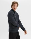 Sweaters + Cardigans Men Theory Ribbed Zip-Up Cardigan In Merino Wool Dark Grey Heather - 2