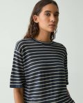 Sweaters + Cardigans Nocturne Navy Multi Theory Women Boyfriend Tee In Linen-Blend - 4
