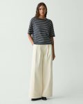 Sweaters + Cardigans Nocturne Navy Multi Theory Women Boyfriend Tee In Linen-Blend - 5