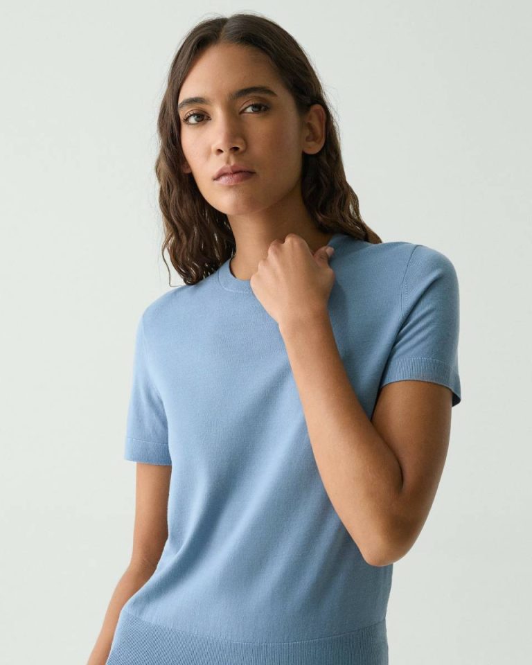 Sweaters + Cardigans Stone Blue Sweater Tee In Regal Wool Theory Women - 4
