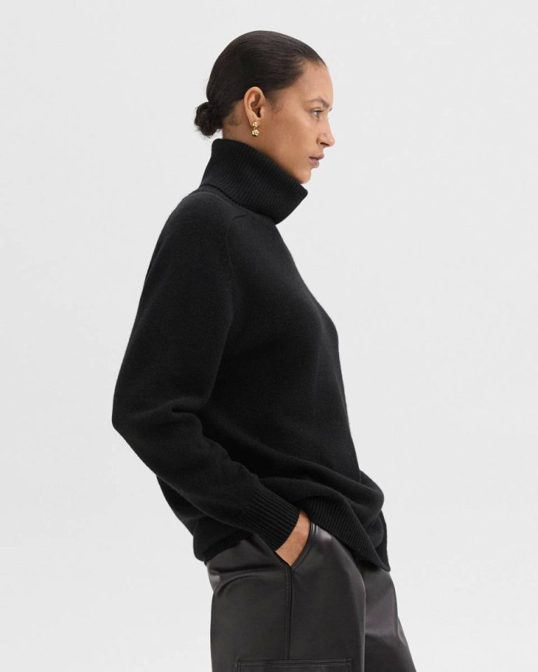 Sweaters + Cardigans Theory Turtleneck Sweater In Cashmere Women Black - 2